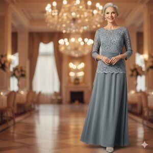 Marina Women's green Lace Evening Gown NWOT 12 Formal A-Line Dress